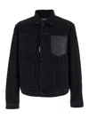 Dsquared2 Black Jacket With Classic Collar And Embossed Logo On The Front In Denim Man