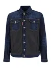 Dsquared2 Black Jacket With Classic Collar And Front And Rear Down Filled Panel In Dnim Man In Multicolor