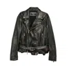 Dsquared2 Belted Leather Biker Jacket In Black