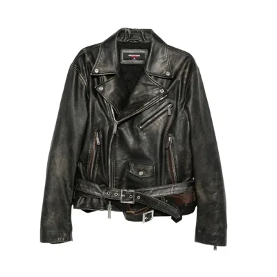 DSQUARED2 DSQUARED2 BLACK JACKETS - LEATHER JACKETS MEN