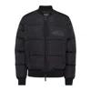 Dsquared2 Classic Black Puffer Bomber Jacket With Ribbed Cuffs In Black