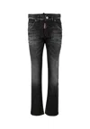 Dsquared2 Black Jeans For Boy With Red Logo Patch In Black