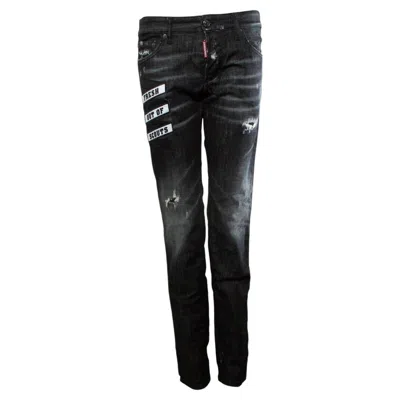 Pre-owned Dsquared2 , Black Jeans With Patches