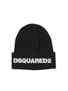 Dsquared2 Black Knit Cotton Hat In Black