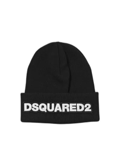 Dsquared2 Black Knit Cotton Hat