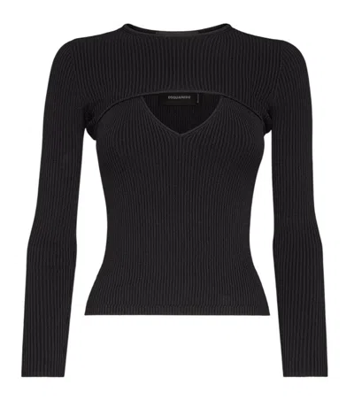 Dsquared2 Black Knitted Crew Neck Top