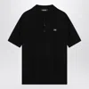 Dsquared2 Black Knitted D2 Polo Shirt In Black