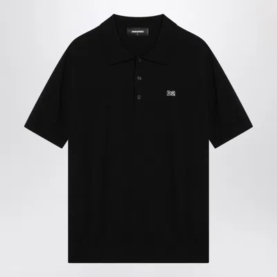 Dsquared2 Black Knitted D2 Polo Shirt