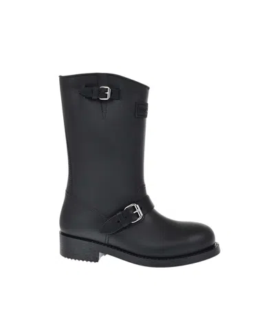 Dsquared2 Black Leather Ankle Boots