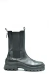 Dsquared2 Black Leather Ankle Boots In Gray