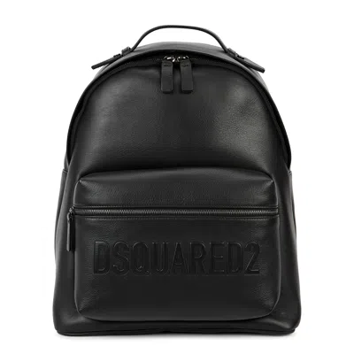Dsquared2 Black Leather Backpack