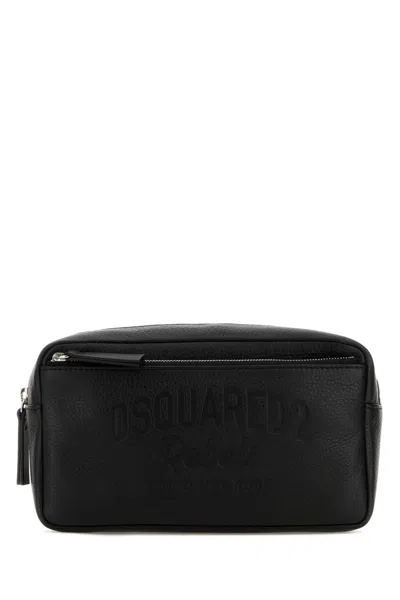 Dsquared2 Black Leather Beauty Case