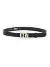 Dsquared2 Leather Belt With Iconic Silver Buckle In Black
