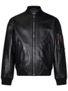 Dsquared2 Leather Bomber In Black