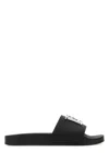 Dsquared2 Black Leather D2 Statement Slippers In Nero