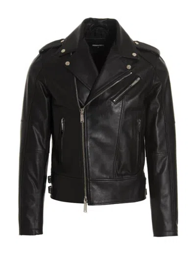 DSQUARED2 BLACK LEATHER JACKET