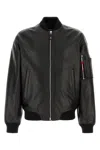 Dsquared2 Leather Jacket Front Pockets Ribbed Cuffs In Black