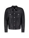 Dsquared2 Sleek Black Leather Jacket With Structured Silhouette In Black
