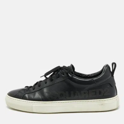 Dsquared2 Black Leather Low Top Sneakers