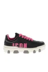 Dsquared2 Black Leather Low-top Sneakers In Black