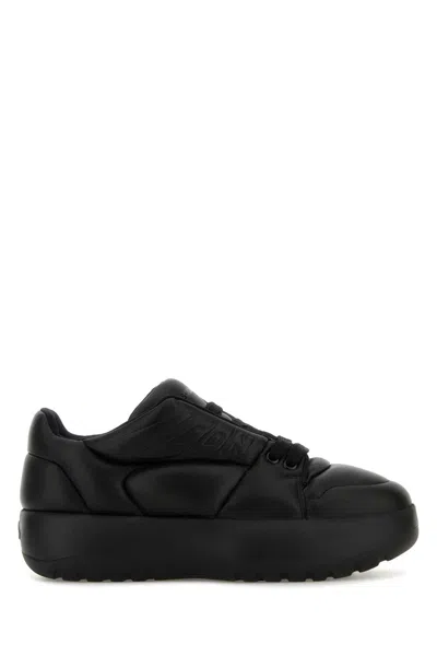 DSQUARED2 BLACK LEATHER PUFFER SNEAKERS