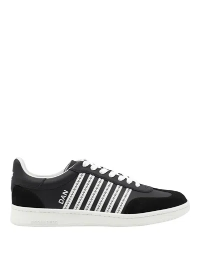 DSQUARED2 BLACK LEATHER SNEAKERS