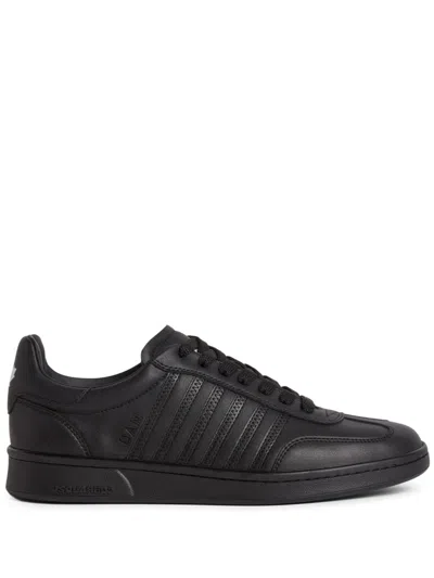 Dsquared2 Boxer Leather Sneakers In Black