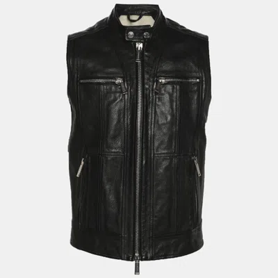 Pre-owned Dsquared2 Black Leather Vest Xl