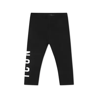 Dsquared2 Black Leggings For Baby Girl With Logo