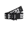 Dsquared2 Black Logo Adjustable Belt In Transparent