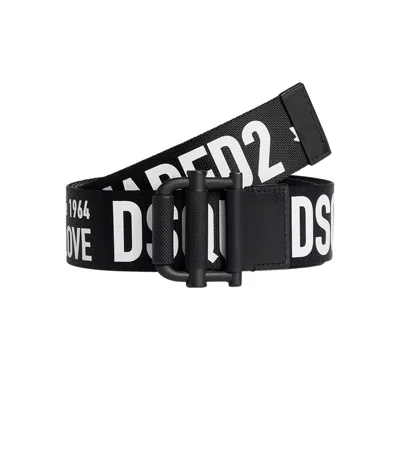 DSQUARED2 BLACK LOGO ADJUSTABLE BELT