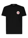 Dsquared2 Men Black T-shirt With Chest Logo Application In Cotton Man In Black