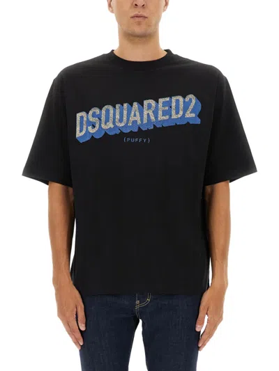 DSQUARED2 BLACK LOGO CREW NECK T-SHIRT