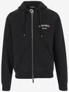 Dsquared2 Black Sweatshirt With Hood And Zip And Logo Detail On The Front In Cotton Man In Black
