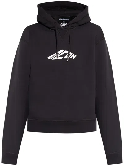 DSQUARED2 BLACK LOGO HOODIE