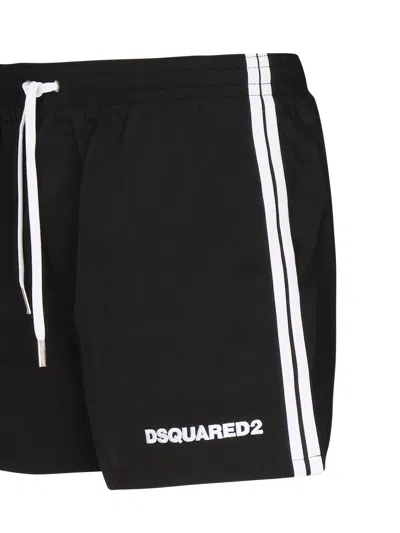 DSQUARED2 DSQUARED2 BLACK LOGO MIDI SWIM SHORTS