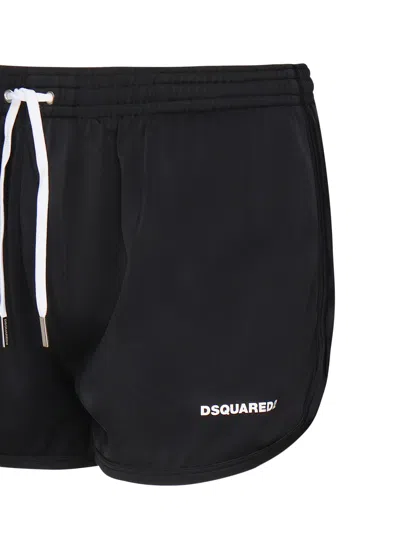 Dsquared2 Black Logo Midi Swim Shorts