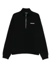 Dsquared2 Cotton Sweatshirt With Zip In Black