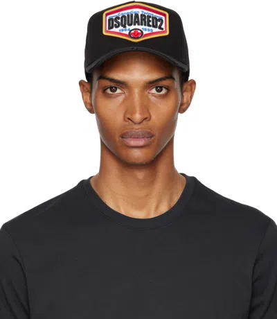 Dsquared2 Black Logo Patch Baseball Cap