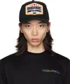 Dsquared2 Black Logo Patch Baseball Cap In 2124 Black
