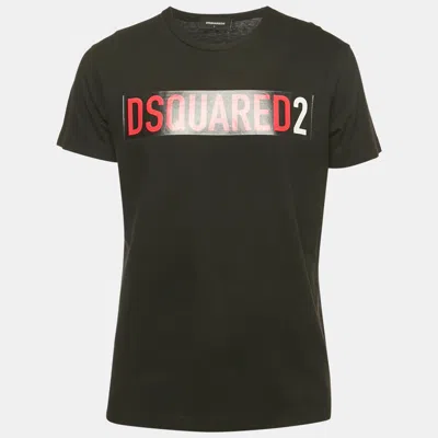 Dsquared2 Black Logo Print Jersey T-shirt