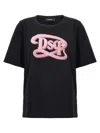 Dsquared2 Printed Logo Crew Neck T-shirt In Black