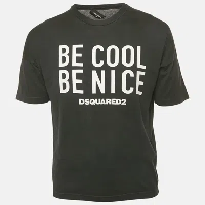 Dsquared2 Black Logo Printed Cotton Short Sleeve T-shirt