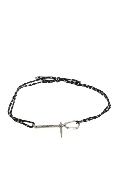 Dsquared2 Black Logo Rope Belt