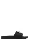 Dsquared2 Black Leather D2 Statement Slippers In Black