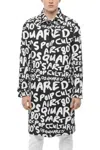 Dsquared2 Monogram Patterned Denim Trenchcoat With Flap Pockets In Black