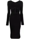 Dsquared2 Black Cut-out Detail Midi Dress In Black