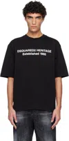 Dsquared2 Heritage Logo Loose Fit T Shirt In Black