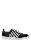 Dsquared2 Black Low Top Sneakers With Contrasting Striped Embellishment On The Side