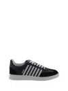 Dsquared2 Black Low Top Sneakers With Contrasting Striped Embellishment On The Side